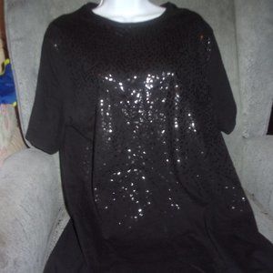 Black Sequin Blouse